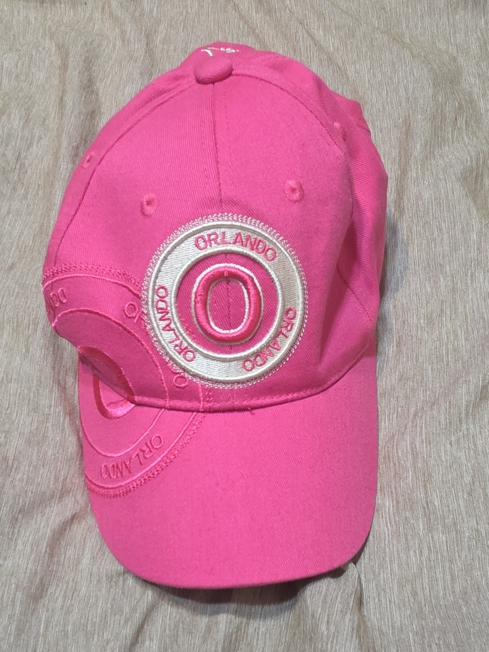 Robin Ruth Pink Womens Baseball Cap with Orlando Patch